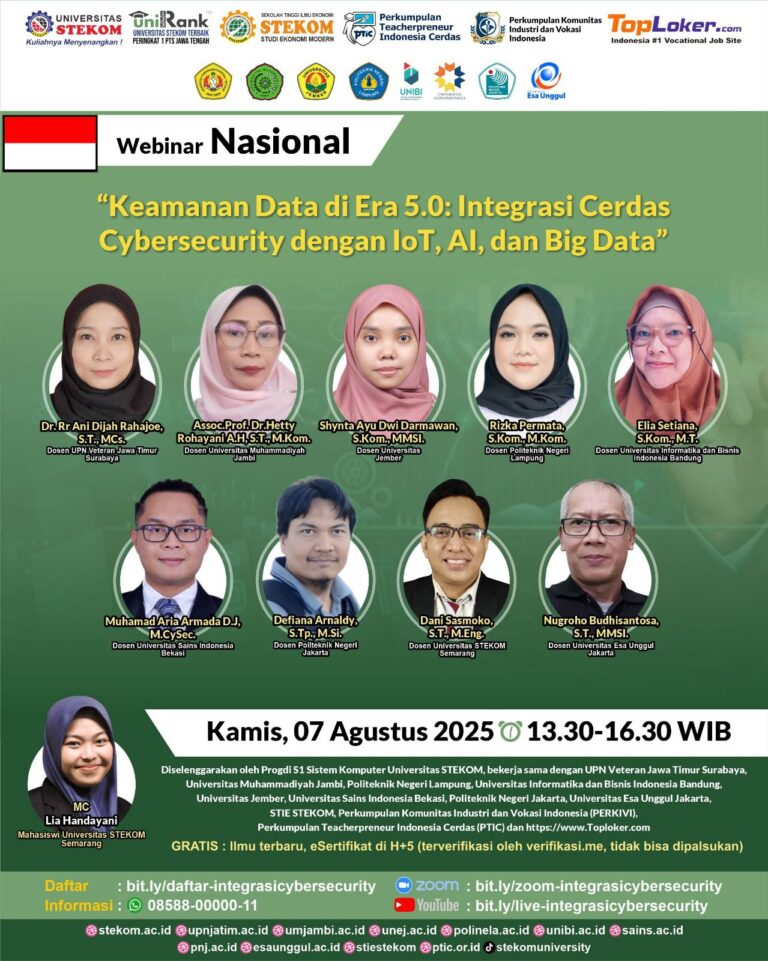 Webinar Nasional Keamanan Data di Era 5.0: Integrasi Cerdas Cybersecurity dengan IoT, AI, dan Big Data